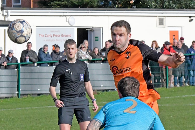 Mark Cornish in action for Wellington against Barnstaple Town last Saturday