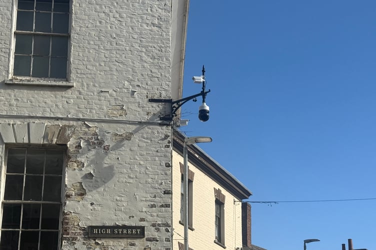 One of the new HD CCTV cameras installed by Wellington Town Council on High Street