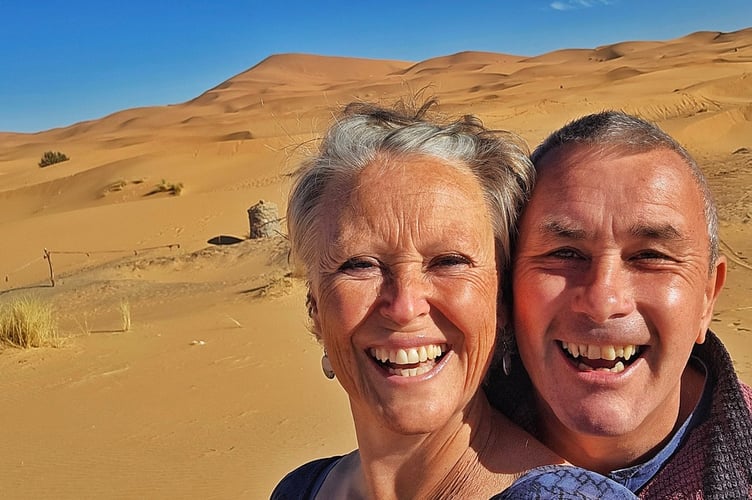 Karen and Myles Davies visited the Sahara desert on the around-the-world endeavours