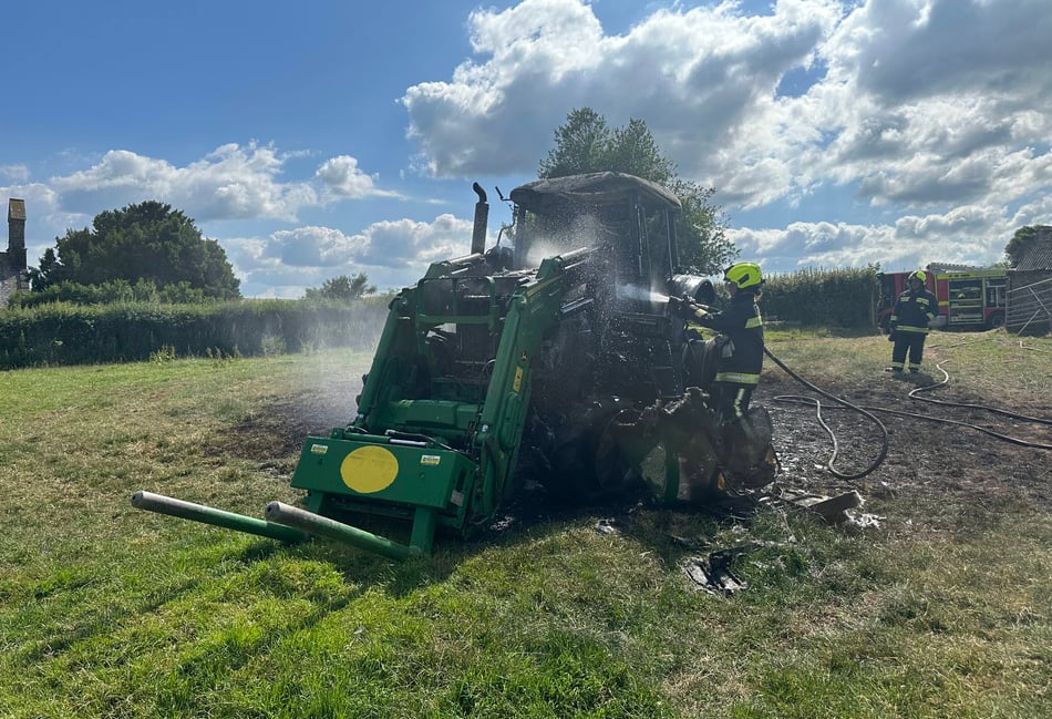 Firefighters tackle tractor blaze
