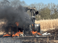 Firefighters tackle tractor blaze