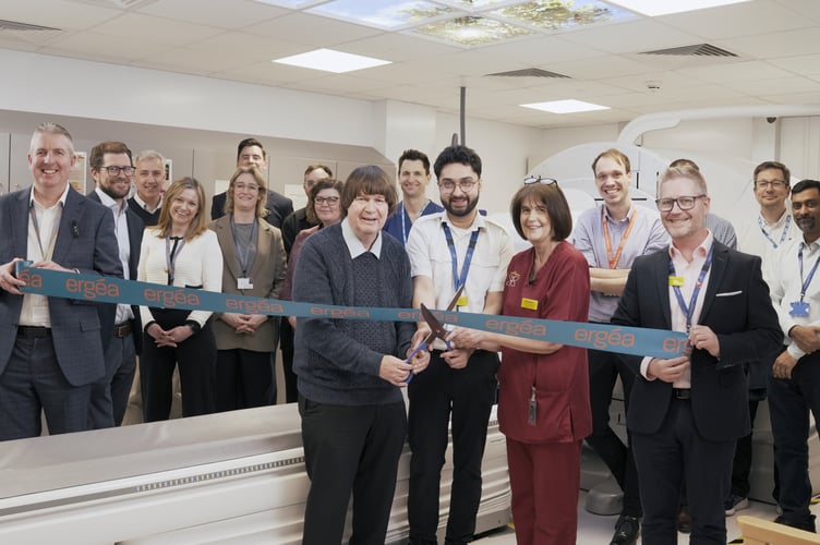 Musgrove Park Hospital colleagues hold a ribbon cutting ceremony to celebrate the reopening of the nuclear medicine department.