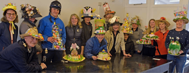 Some of the Easter bonnets entered for a competition in David Pipe's racehorse training centre just outside Wellington. PHOTO: Alain Lockyer.