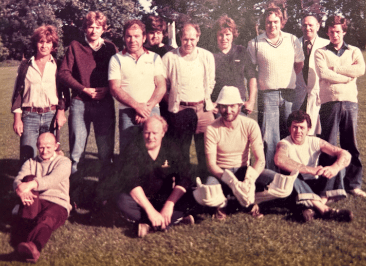 Andrew Buttle (front, second from left) in Steetley Brickworks cricket team he enjoyed so much.