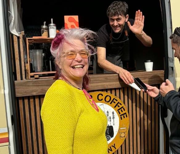 Joe from the Master Coffee Company proved a hit with the surfboard adorned van and friendly welcome. 