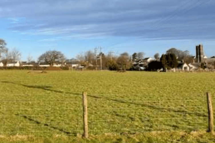 The site in Oake where four houses have been given planning permission.