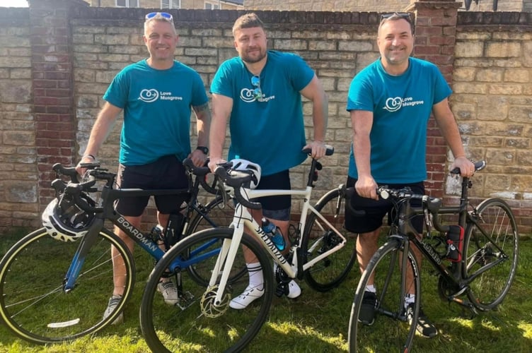 John (left) is pictured with Tom and Jonathan.
