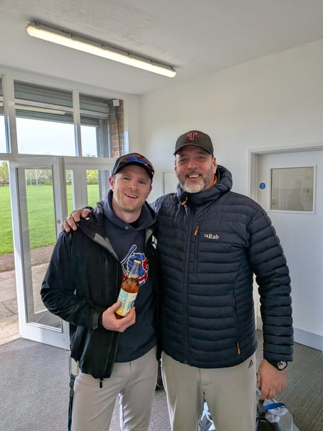 Tricky Cider MVP Chris Ostler and Taunton Muskets manager Jake Palmer.
