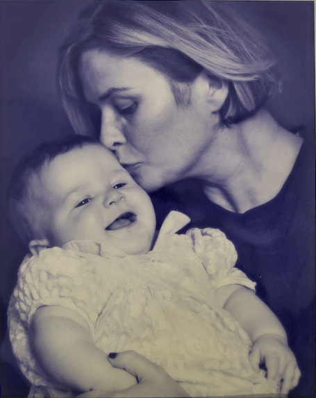 Local MP Rachel Gilmour with her third child as a baby, born after IVF treatment.