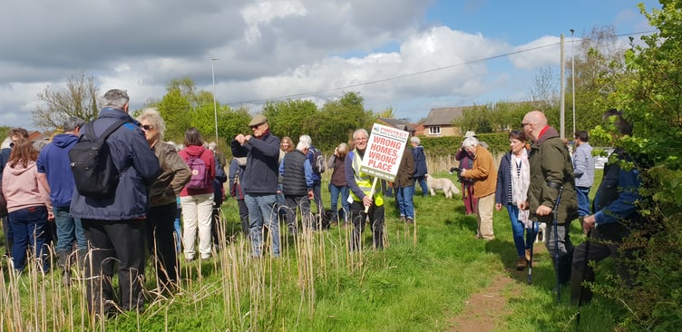 Hundreds attended a Protect Wellington demonstration against housing planned in fields outside the town.