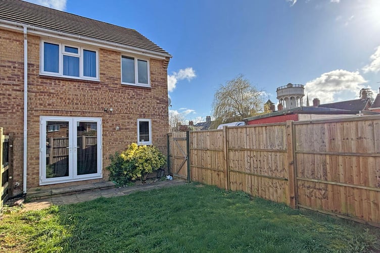 The property benefits from a generous garden area