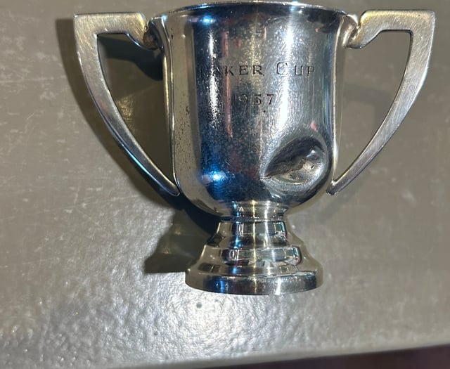 How did a replica of Baker Cup find its way into a garden? 