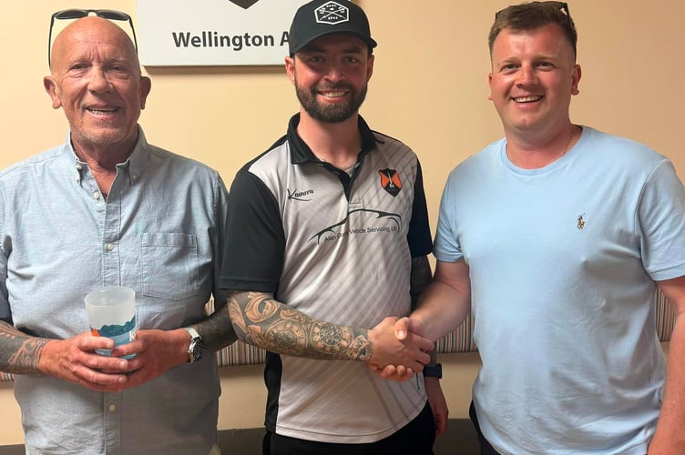 Jack Bryant was player of the match and he is pictured with Alan and Brett Perry of Ecoprotex, who sponsored the game.  