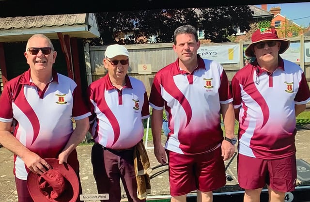Left to right: John Lane, Hemry Richbell, Darren Sparks and Stewart Dunbar, who drew their game 14-14.