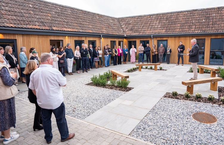 Landowner Mike Blackmore addresses guests at the launch of the Peninsula PMS private GP and healthcare service.