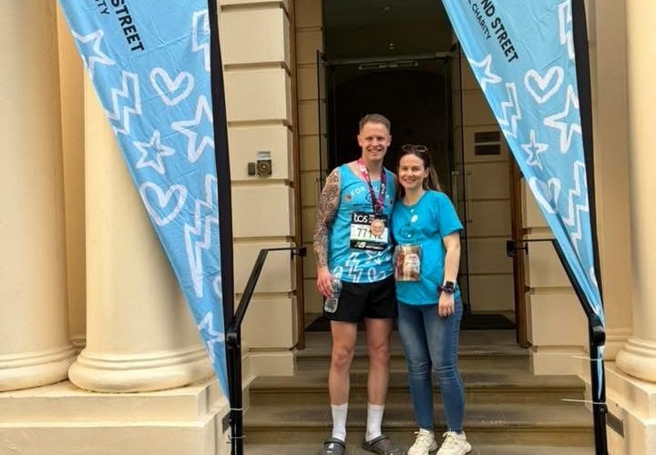 Harry and his wife Rebecca have raised just over £17,000 for GOSH with in memory of their daughter.  
