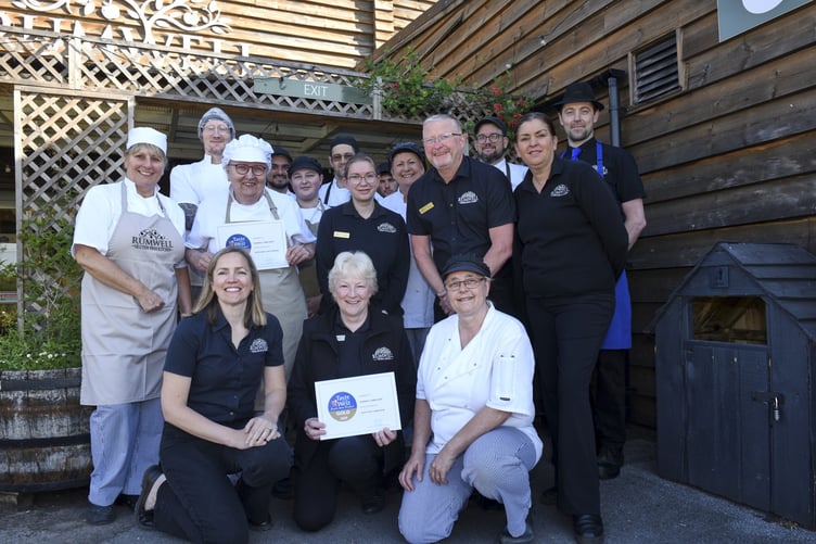 The team at Rumwell Farm Shop celebrating the two 2026 Taste of West Gold Awards for the Farm Shop and Café.