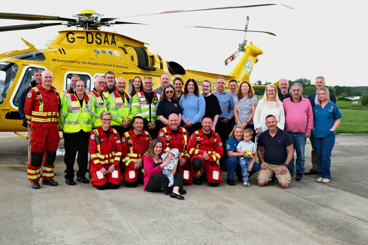 An event was held recently to recognise and thank those who have enabled 10 years of emergency blood transfusions for DSAA. In attendance were DSAA team members, representatives from Dorset County Hospital past and present, volunteers from Devon Freewheelers and Louise Biggs, her husband and young family