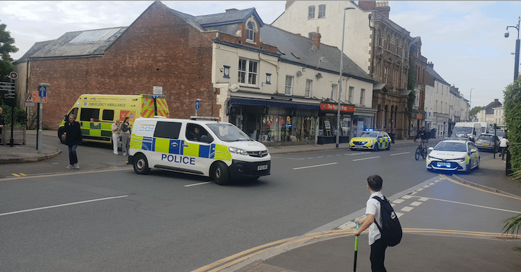 A large police presence was seen in Wellington town centre when an incident occurred in Fore Street on Thursday, May 7.
