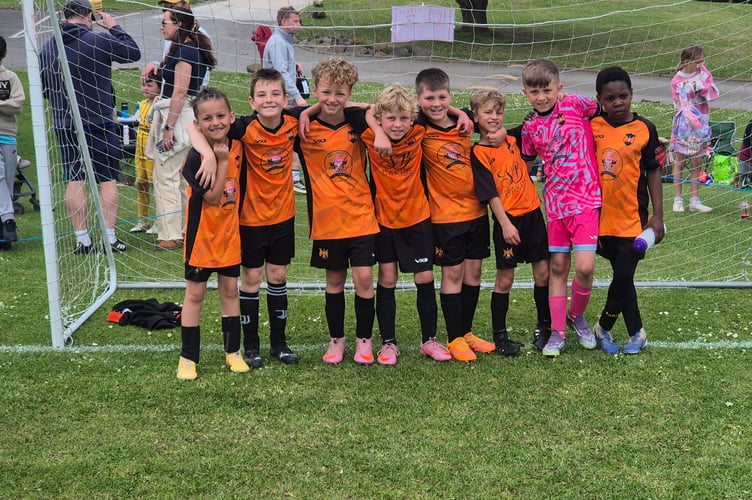 Wellington Lions Under 8s, left to right: Elijah Enyoisi, Harry Belson, Greyson Fisher, Jaxon Green, Jack Bethell, Elijah Finch, Freddie Saunders, Momu Amusan
 
