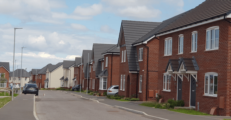 A view of houses in Elizabeth Close, on the Monument View estate, in Rockwell Green, which is shortlisted for an architectural award.