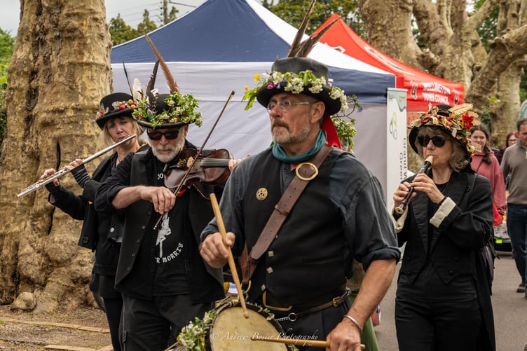 The morris musicians gave an impressive moving performance. PHOTO: Andrew Bosier