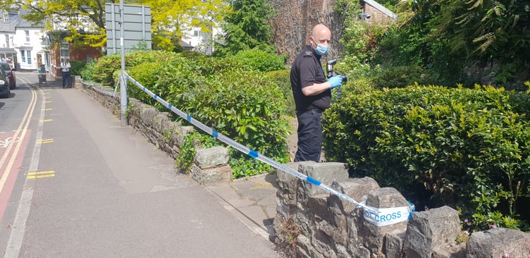 Scenes of crime officers were checking Monmouth Gardens, in Wellington, after a woman was raped in the early hours of Friday.