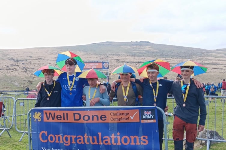 The 35-mile team were the first to finish the challenge ahead of 240 other teams.