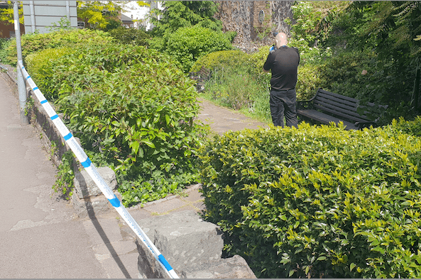 Monmouth Gardens, in North Street, Wellington, was cordoned off as police investigated a rape.