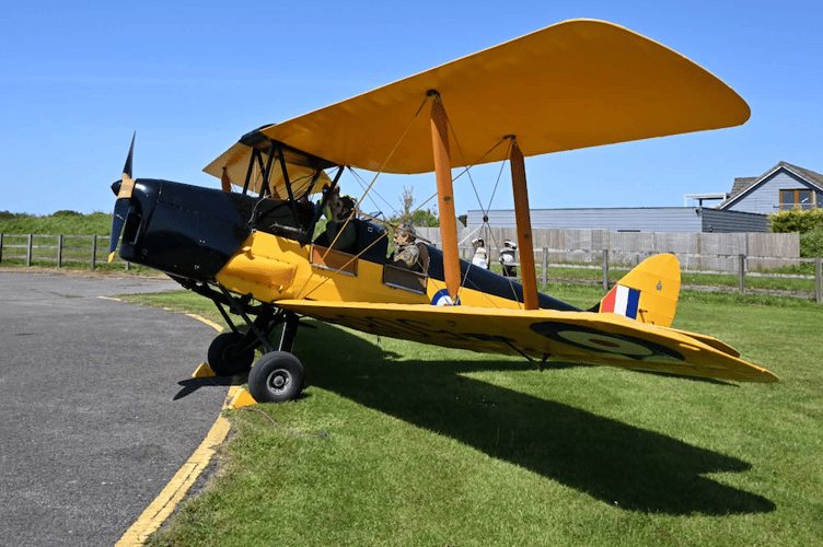 The Tiger Moth aircraft involved in Thursday's incident at Dunkeswell Airfield.