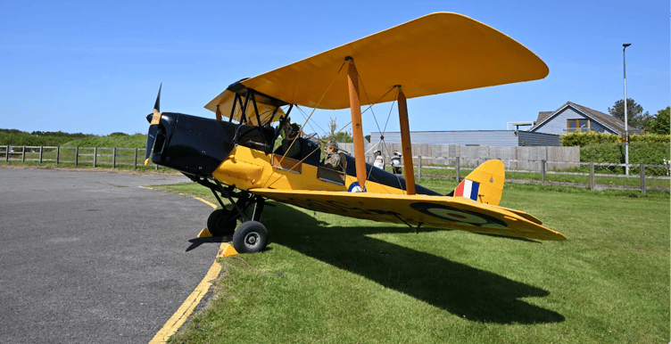 The Tiger Moth aircraft involved in Thursday's incident at Dunkeswell Airfield.
