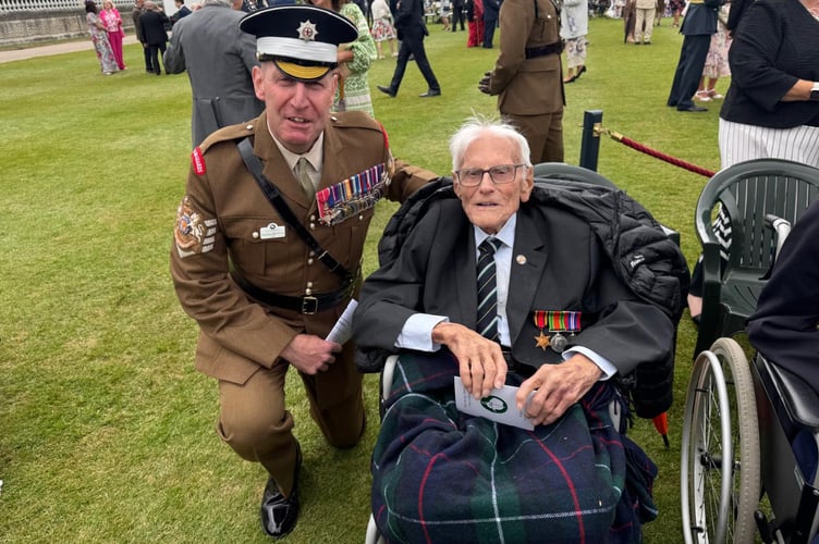 101 year old Ken enjoying Buckingham Palace's Garden Party with fellow veterans.