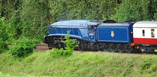 'Sir Nigel Gresley' steams through Wellington ahead of July special