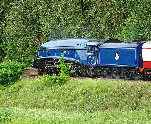'Sir Nigel Gresley' steams through Wellington ahead of July special