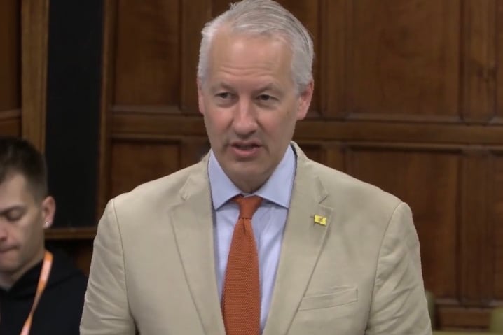 MP for Wellington Gideon Amos speaking in a debate secured by Lib Dem colleague MP Rachel Gilmour.