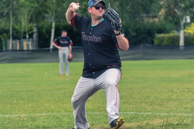 Dan Adams on his pitching debut (Photo: Holden Reeves Photography)