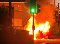 Family escape dramatic car fire