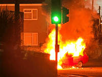 Family escape dramatic car fire