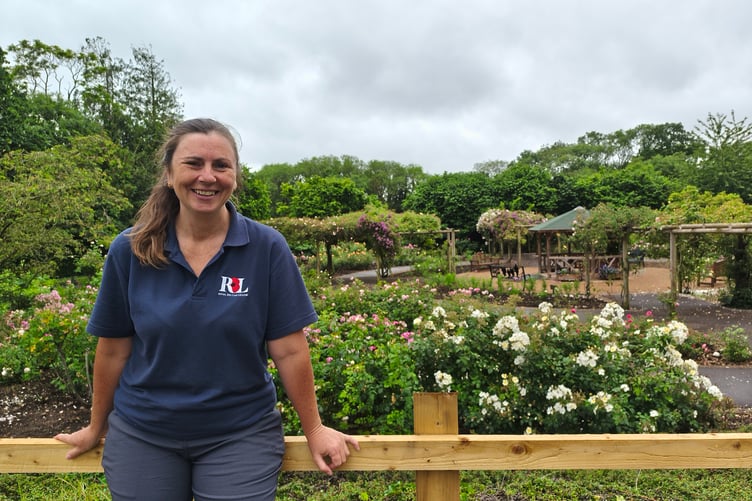 Jennifer Kenn at the Dunkirk Memorial House rose garden.