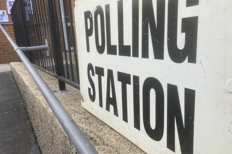 Polls open in Dawlish on Thursday. Photo LDRS