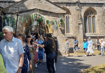Hundreds join church patronal festival and revive 'clipping the tower' ancient custom