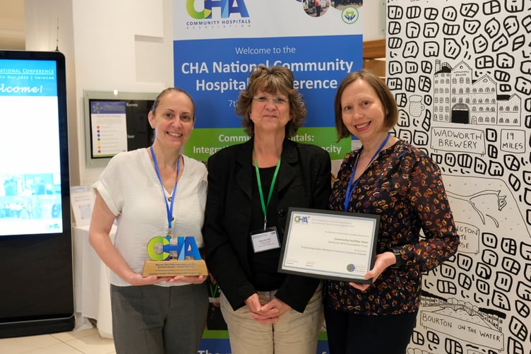 Pictured with their award are (left to right) Somerset NHS Foundation Trust facilities managers Lisa Harry and Jane Wills, and assistant facilities manager Lisa Eland.