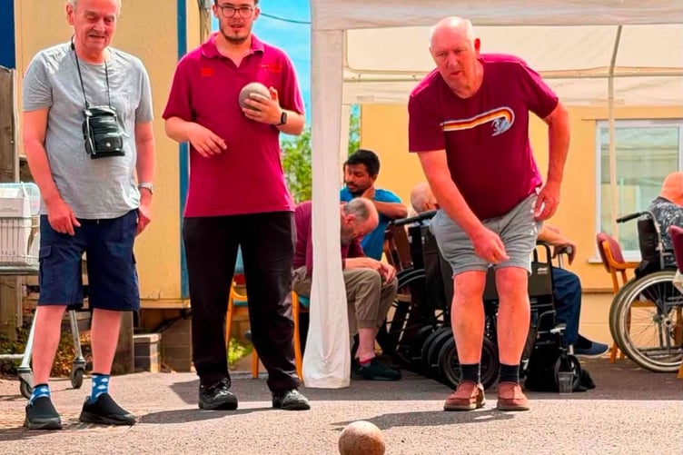 Bowling was just one of the fun activities for residents and visitors and staff to enjoy.