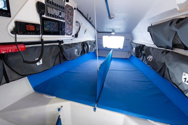 Cabin conditions on the ocean rowing boat are cramped with no toilets, showers or other comforts.