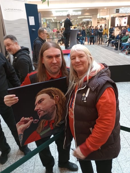 Ryan Searle with German artist Margit Kiel