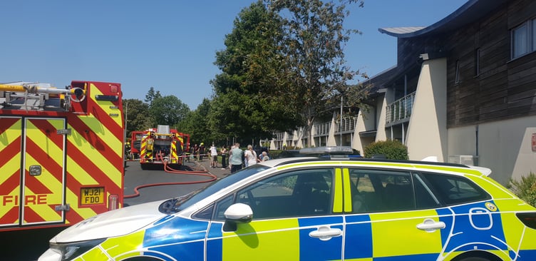 Police and fire crews were attending a blaze in a block of flats in Holyoake Street, Wellington, on Tuesday.