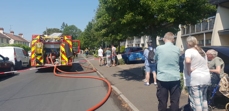 Residents were evacuated from their homes when a blaze broke out in a block of flats in Holyoake Street, Wellington, on Tuesday.