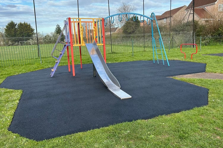 Play equipment and surrounding areas at Dobree Park play area after it has received a facelift.