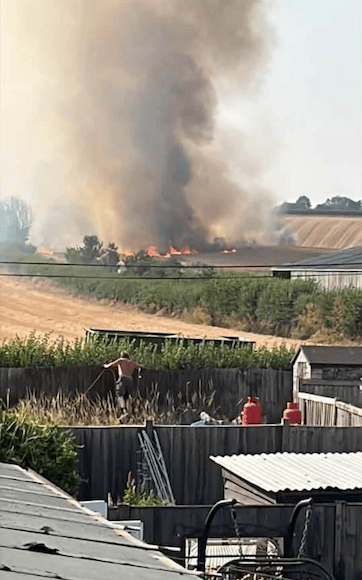 In a separate incident on Friday nearly 13 acres of crops just outside Taunton were destroyed by fire.