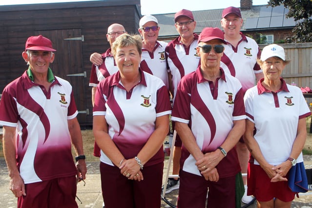 Back, left to right: Peter White, Ian Hollingsworth, Paul Kelsall, Andy Dart; front: Graham Brown, Lynda Manning, Phil Wiggan and Chrissie Willcocks.